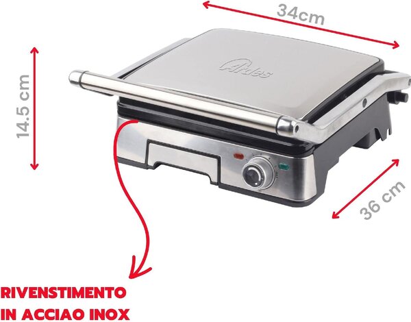 Ardes Bistecchiera Elettrica 1800 Watt Rivestimento Acciaio Inox - ARIS40