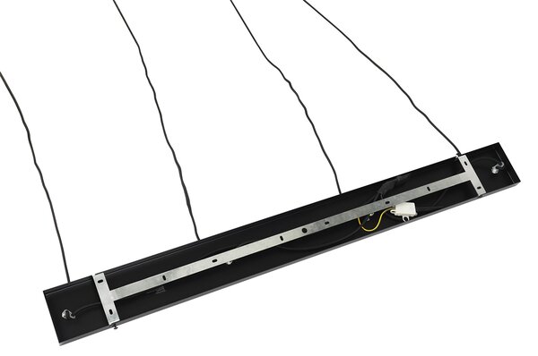 Lampada a sospensione Art Déco nera con vetro fumé 4 luci - Laura