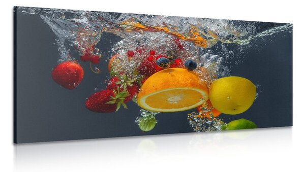 Stampa su tela – Caduta di frutta nell'acqua