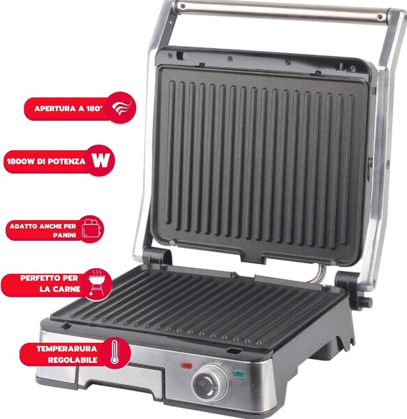 Ardes Bistecchiera Elettrica 1800 Watt Rivestimento Acciaio Inox - ARIS40