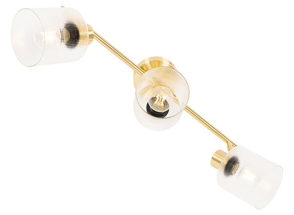 Faretto da soffitto dorato con vetro 3 luci orientabile - Laura
