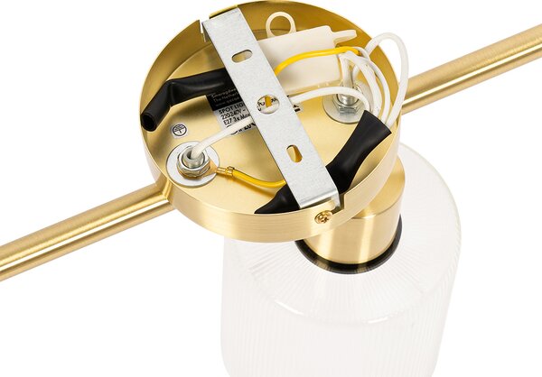 Faretto da soffitto dorato con vetro 3 luci orientabile - Laura