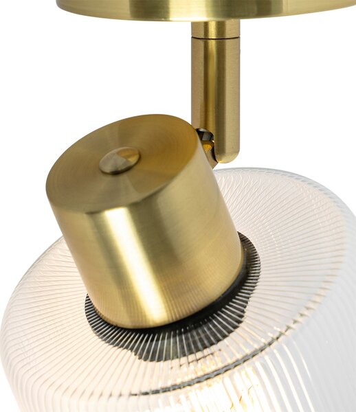Faretto da soffitto Art Déco oro con vetro regolabile - Laura