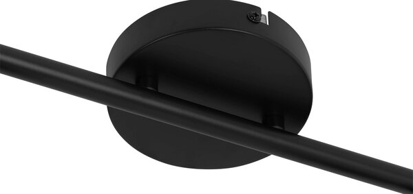 Faretto da soffitto nero con vetro fumé 2 luci orientabile - Laura