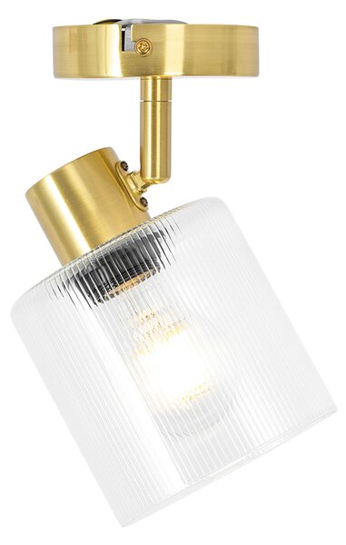 Faretto da soffitto Art Déco oro con vetro regolabile - Laura