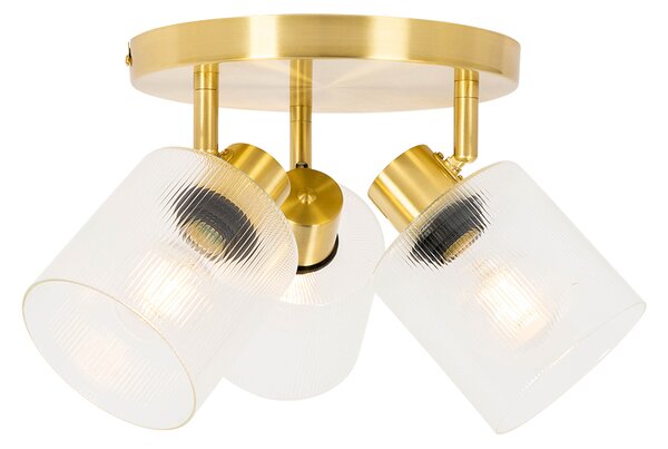 Faretto da soffitto oro con vetro 3 luci orientabile rotondo - Laura