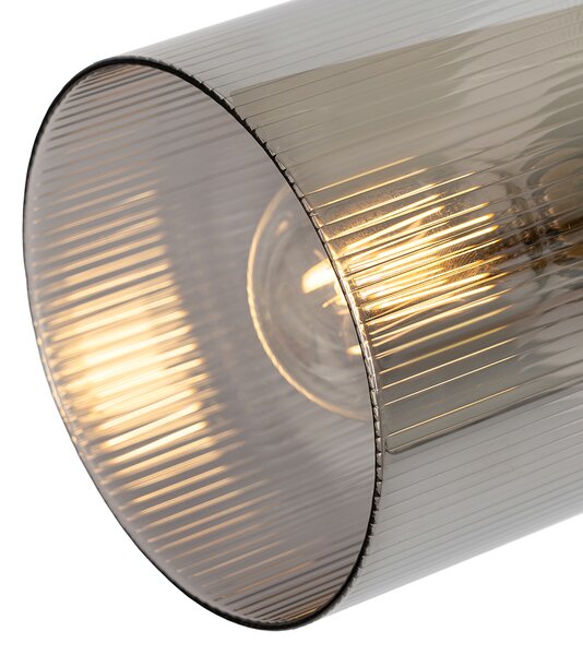 Faretto da soffitto nero con vetro fumé 4 luci orientabili - Laura