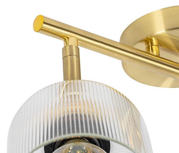 Faretto da soffitto dorato con vetro 2 luci orientabile - Laura