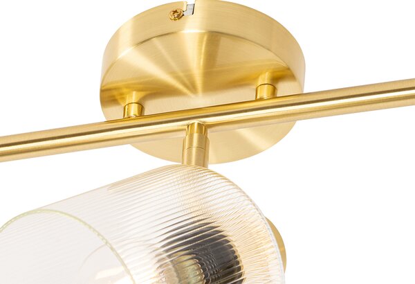 Faretto da soffitto dorato con vetro 3 luci orientabile - Laura