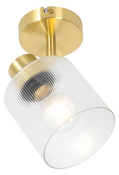 Faretto da soffitto Art Déco oro con vetro regolabile - Laura