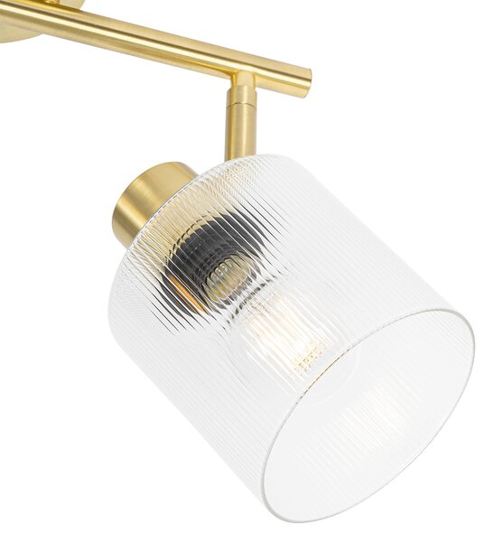 Faretto da soffitto dorato con vetro 2 luci orientabile - Laura
