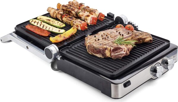 Ariete Bistecchiera Elettrica Doppia Piastra Antiaderente Potenza 2000 Watt 5 Livelli di cottura Timer - 1918 Grill and Taste