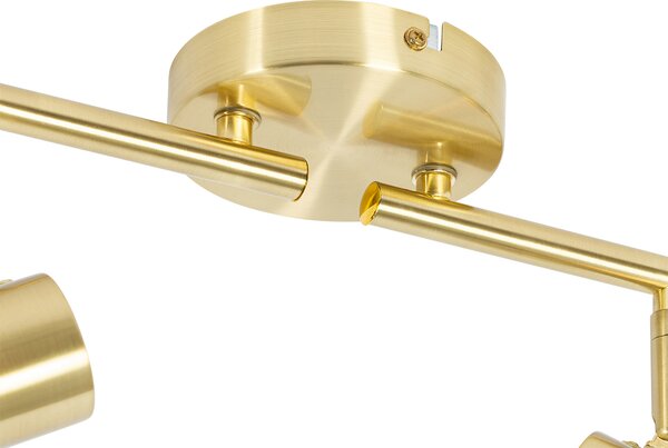 Faretto da soffitto dorato con vetro 4 luci orientabili - Laura
