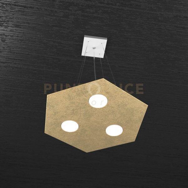 Exagon sospensione 3 luci foglia oro 1142-sp-fo