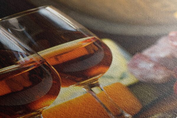 Quadro su tela – Due bicchieri di vino rosato