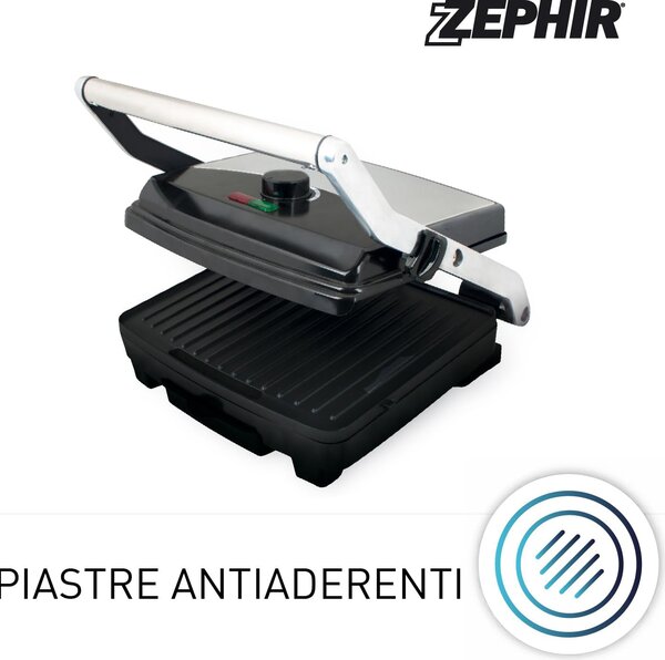 Zephir Bistecchiera elettrica Doppia piastra Antiaderente Potenza 750 Watt - ZHC655