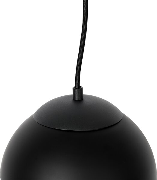Lampada a sospensione retrò nera con vetro trasparente 20 cm - Eclipse