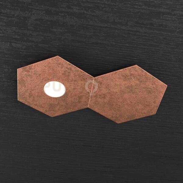 Hexagon applique-plafoniera 1 luce + 1 decorativo foglia rame 1142-