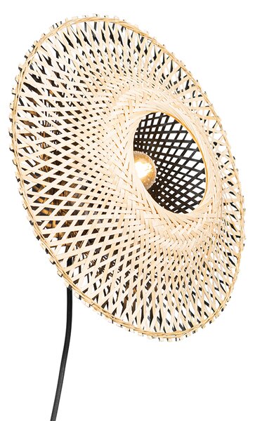 Lampada da parete intelligente in bambù 30 cm con spina incl. Wifi P45 - Rina