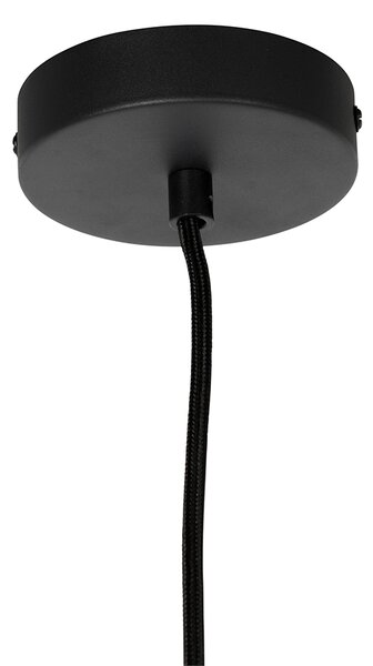 Lampada a sospensione retrò nera con vetro trasparente 20 cm - Eclipse