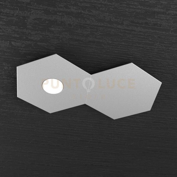 Hexagon applique-plafoniera 1 luce + 1 decorativo grigio 1142-1l1d-gr
