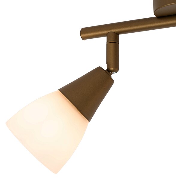 Faretto da soffitto classico oro con vetro satinato 2 luci - Madi