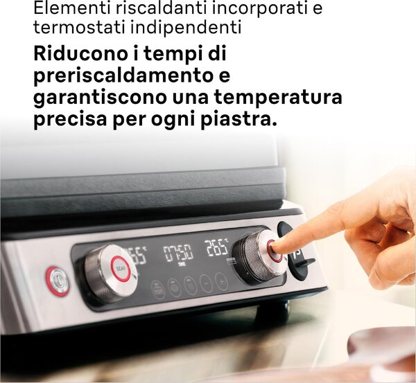 Braun Bistecchiera Elettrica Griglia a Contatto Potenza 2200W colore Nero/Inox MultiGrill 9 Pro - CG 9160