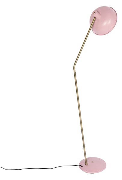 Lampada da terra retrò rosa con bronzo - Milou