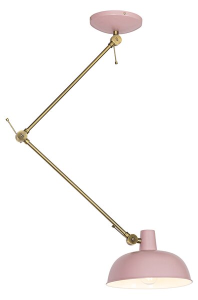 Plafoniera retrò rosa con bronzo - Milou