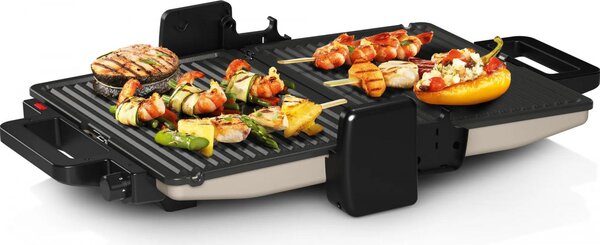 Bosch Bistecchiera Elettrica Doppia Piastra Antiaderente Rigata Potenza 2000 Watt 3 Posizioni di Cottura - TCG3302