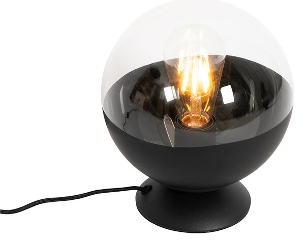 Lampada da tavolo retrò nera con vetro trasparente - Eclipse