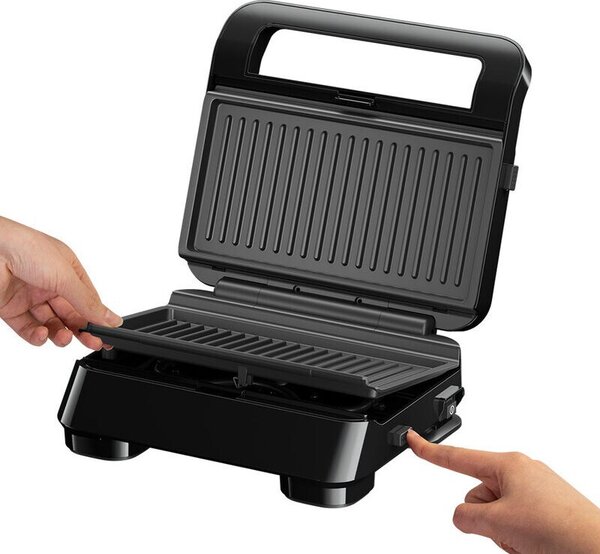 Braun Bistecchiera Elettrica Doppia Piastra Antiaderente Potenza 800 Watt colore Nero - 23100001 SnackMaker 5 SM5001