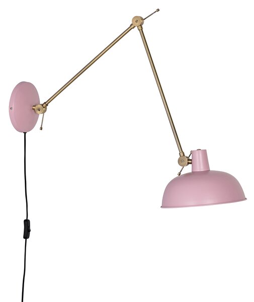 Lampada da parete retrò acciaio rosa con bronzo - Milou