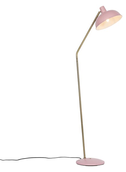 Lampada da terra retrò rosa con bronzo - Milou