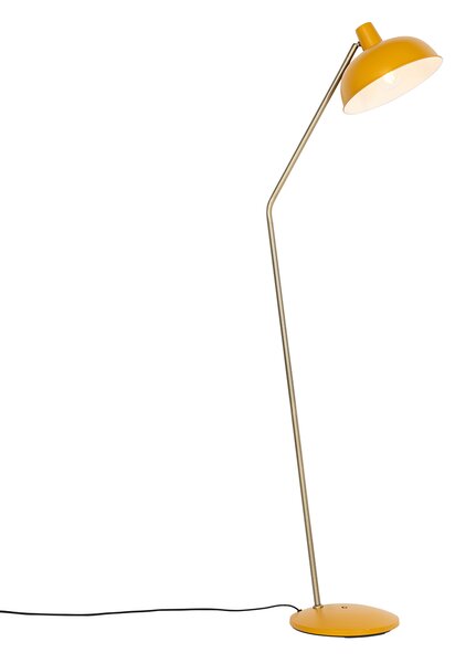 Lampada da terra retrò gialla con bronzo - Milou