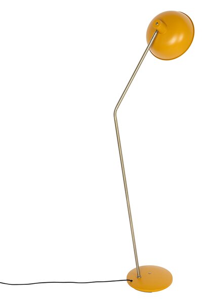 Lampada da terra retrò gialla con bronzo - Milou
