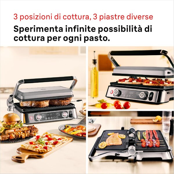 Braun Bistecchiera Elettrica Griglia a Contatto Potenza 2200W colore Nero/Inox MultiGrill 9 Pro - CG 9160