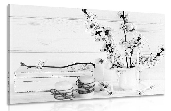 Quadro su tela – Natura morta rustica in bianco e nero