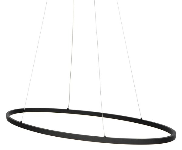 Lampada a sospensione di design ovale nera con LED a 3 livelli di dimmerazione - Ovallo