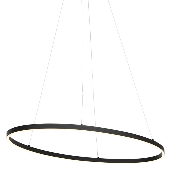 Lampada a sospensione di design ovale nera con LED a 3 livelli di dimmerazione - Ovallo