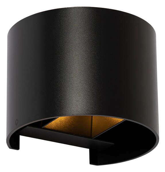 Applique da parete moderna nera rotonda - Edwin