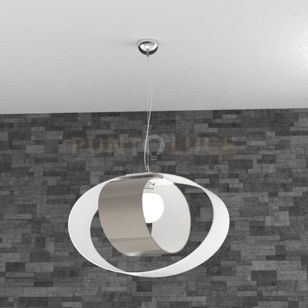 Lap sospensione d.55 cm. 1 luce tortora (vetro interno 1 luce torto