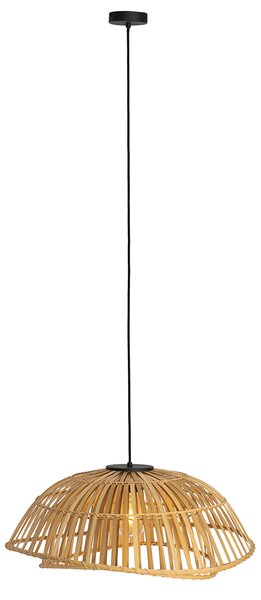 Lampada a sospensione orientale nera con bambù naturale 62 cm - Pua