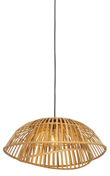 Lampada a sospensione orientale nera con bambù naturale 62 cm - Pua