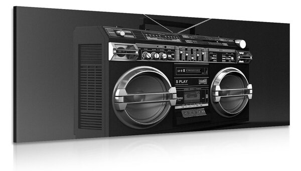 Stampa su tela – Radio disco anni '90 in bianco e nero