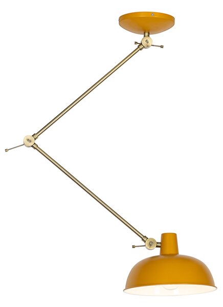 Plafoniera retrò gialla con bronzo - Milou