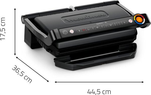 Moulinex Bistecchiera Elettrica Piastre Antiaderenti Potenza 2100 Watt Griglia Elettrica Intelligente Optigrill+ XL Termostato Regolabile colore Ne