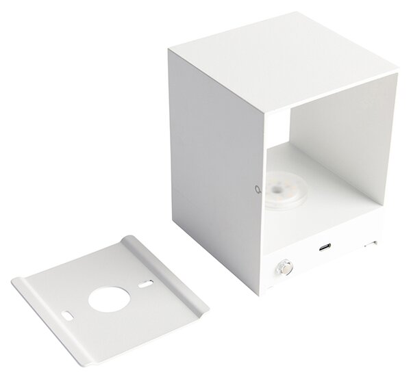 Applique a parete bianca con LED e dimmer touch ricaricabile - Joris