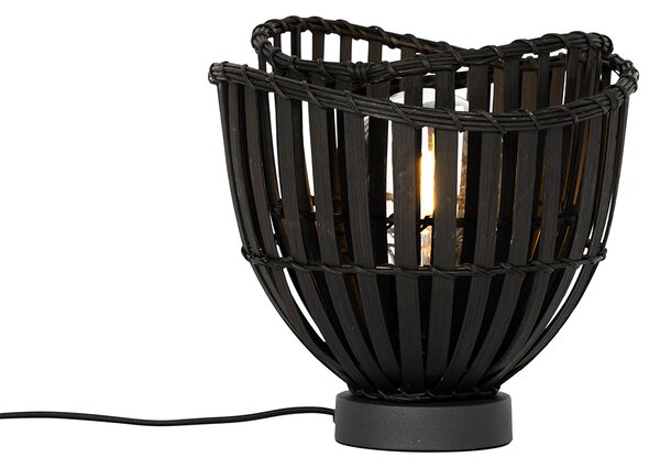 Lampada da tavolo orientale in bambù nero - Pua