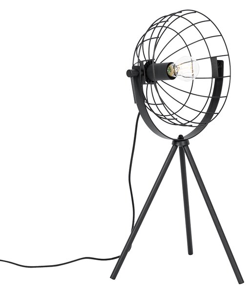 Lampada da tavolo a treppiede industriale nera regolabile - Hanze